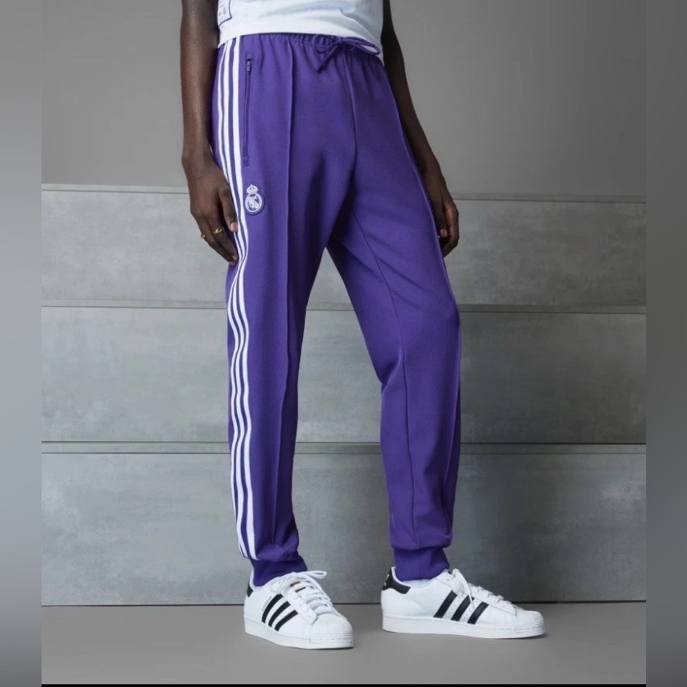 adidas Real Madrid Terrace Icons Track Pants Purple JF2579 Mens Size Med NWT